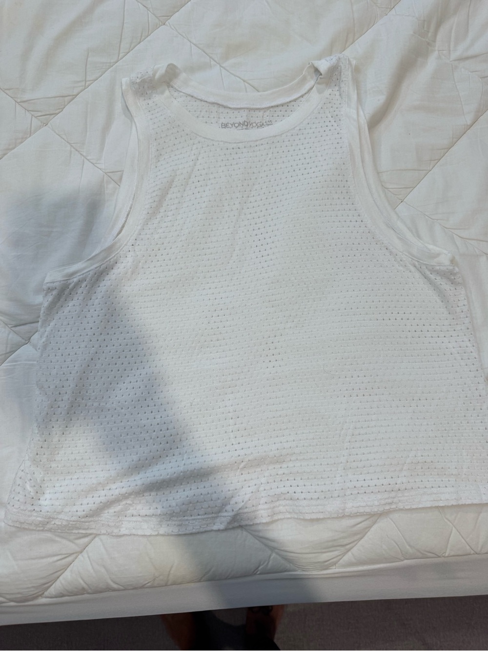 Beyond Yoga White Mesh Racerback Tank